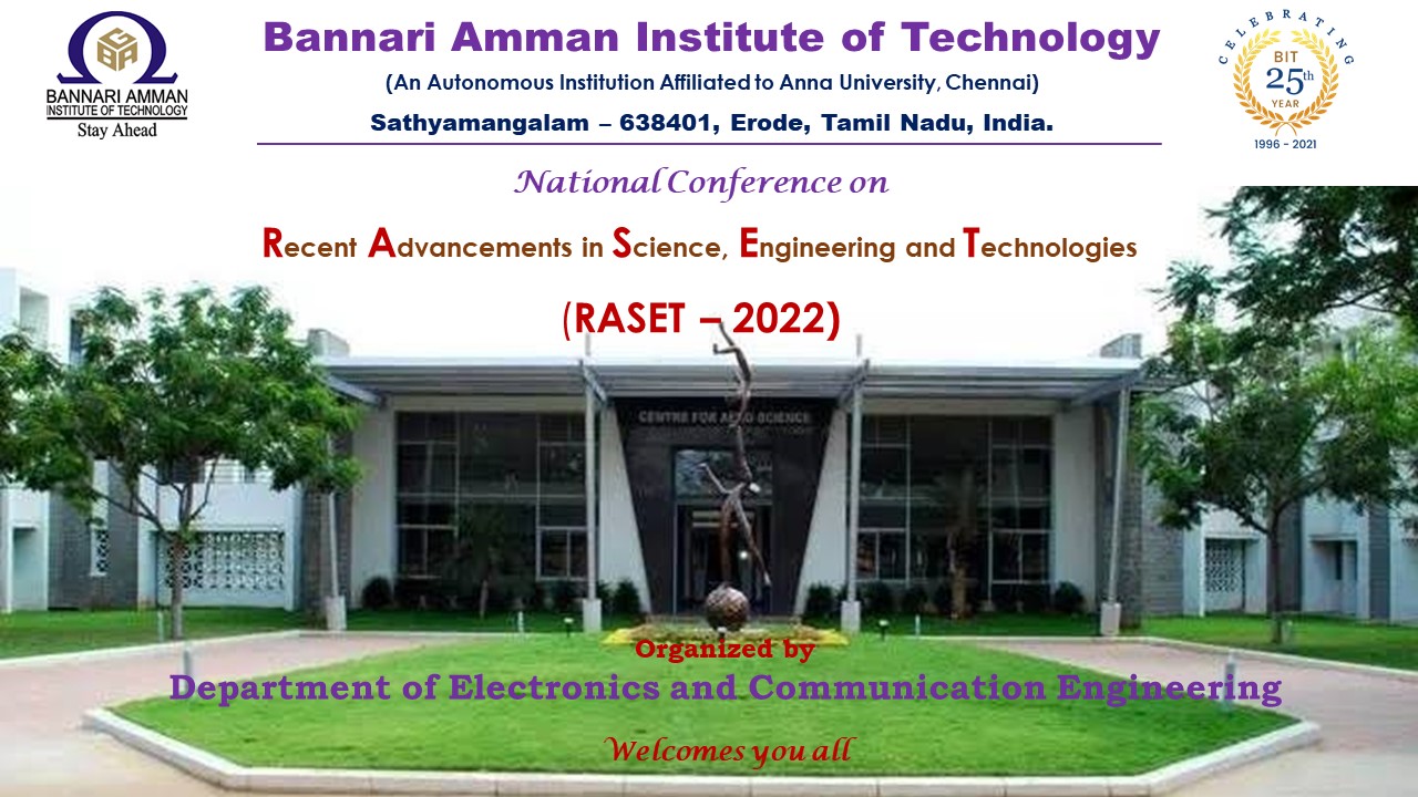 Second National Conference on Recent Advancements in Science, Engineering & Technologies (RASET 2022)